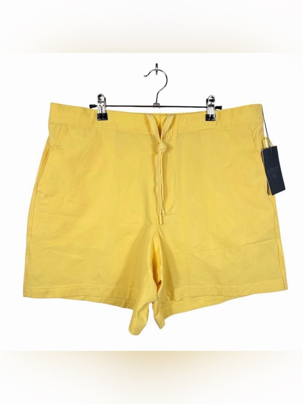 VRST 6” Resort Short Yellow Seersucker Moisture Wicking Shorts Men's Size XL